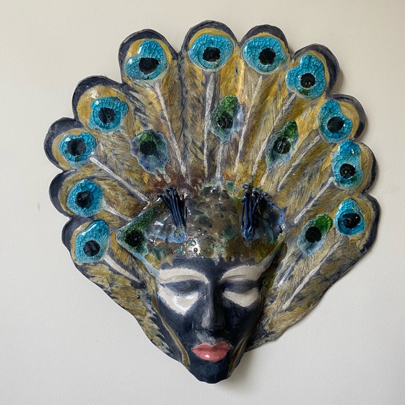 Nona Boner Other - Nada Boner Original Sculpture wall art. ‘Peacock Eyes’ 14x15